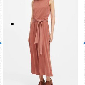 Sandwash Modal Cropped Jumpsuit in Terracotta Pink S